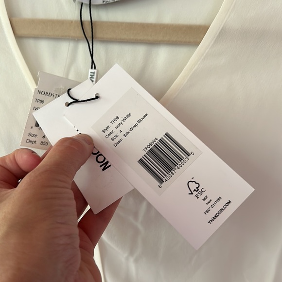 THAKOON Ivory Silk Wrap Blouse - Picture 6 of 8